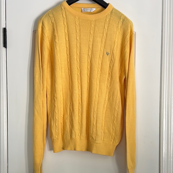 Dior Other - VINTAGE DIOR YELLOW CABLE KNIT SWEATER MEN’S SIZE LARGE